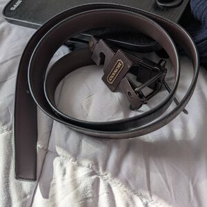 Coach Men's Dark Brown Leather Belt